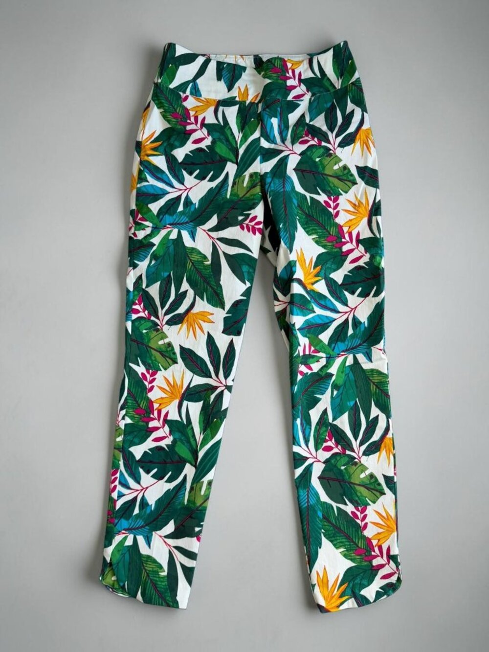 JOSEPH RIBKOFF Tropical Print Leaf Ankle Pants Size US 6